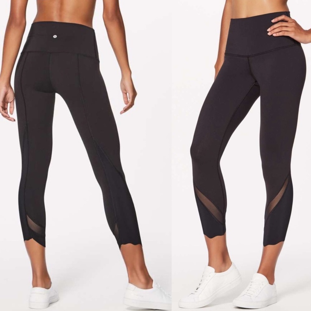 Lululemon Wunder Under 21” Crop II Capri Scalloped Hem Legging 🖤 BLACK size 4